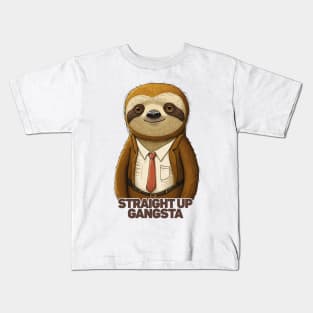 Straight Up Gangsta Sloth Kids T-Shirt